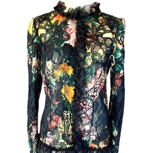 DOLCE & GABBANA ITALY EMBROIDERED FLORAL LACE  SHEER JACKET NEW TAGS $3000
